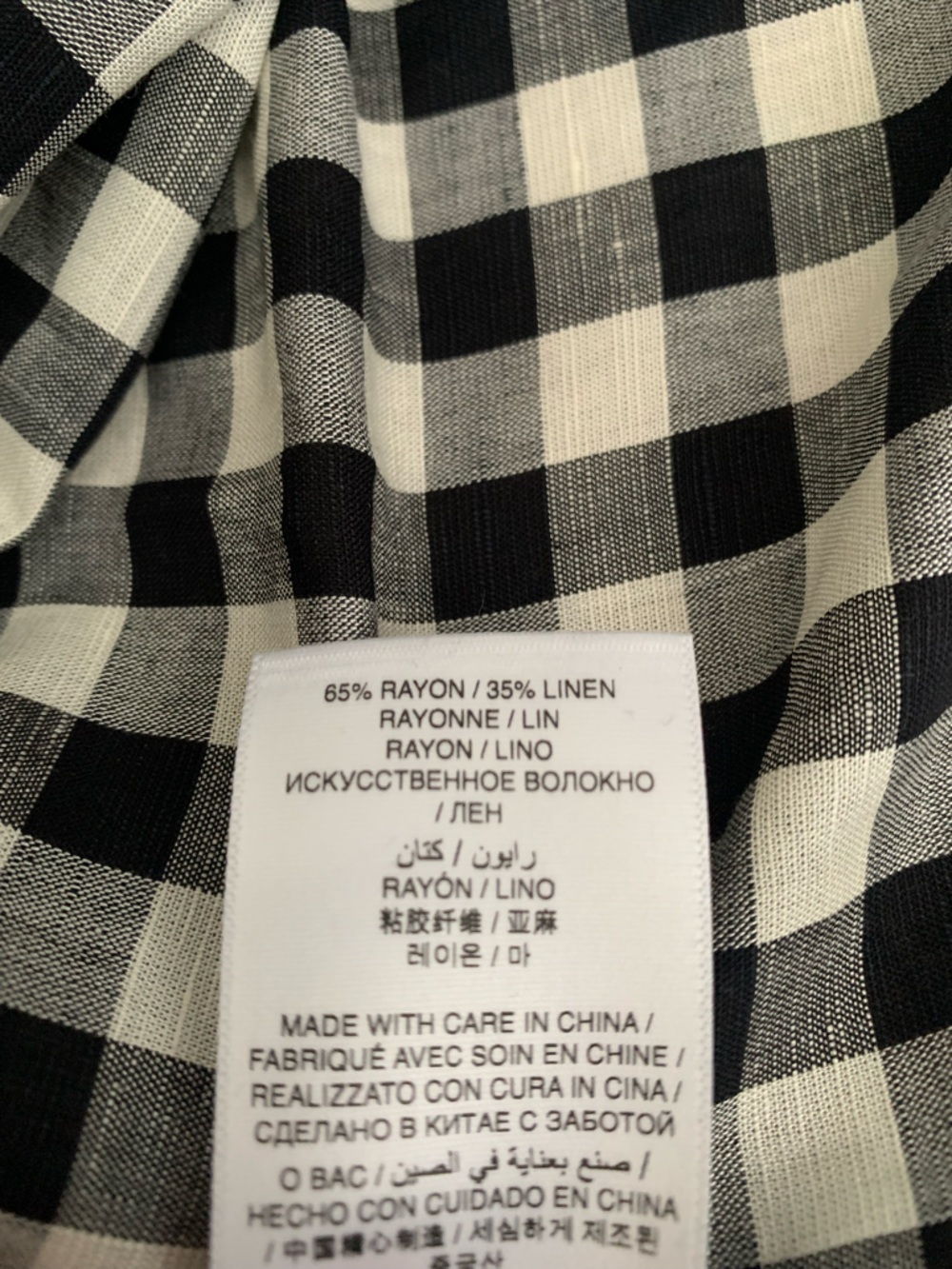 NWT Doen Leslie Linen Tie Strap A Line Midi Dress Marilyn Gingham Black White - Picture 13 of 15